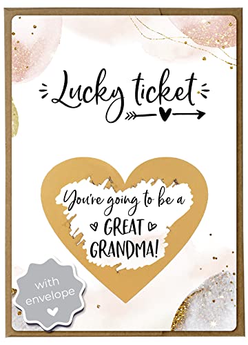 Image of Joli Coon Pregnancy announcement scratch cards - You are going to be a great grandma - Great grandma pregnancy scratch off announcement with envelope