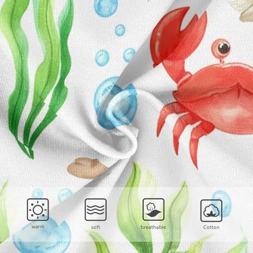 Cute Red Crabs White Girl Panties Cute Girls Underwear Toddlers Cotton Cartoon Briefs Underpants 2t3