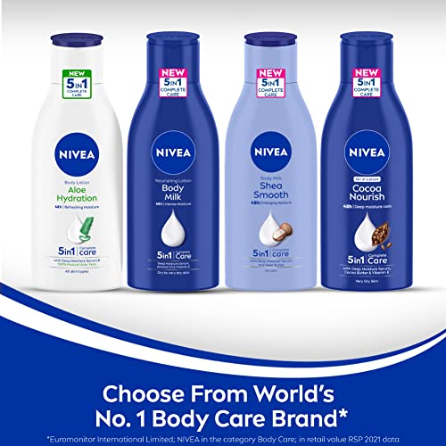 Image of Nivea Body Lotion For Dry Skin, Shea Smooth, With Shea Butter, For Men & Women, 120 ml