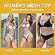 IKOPFLN 1 Stück Fischnetz Oberteile für Damen Sexy Durchsichtige Dessous T-Shirt Kleid Festival Outfit Langarm Netz Tops, Netzoberteil Damen, Netzshirt Damen, Schwarz