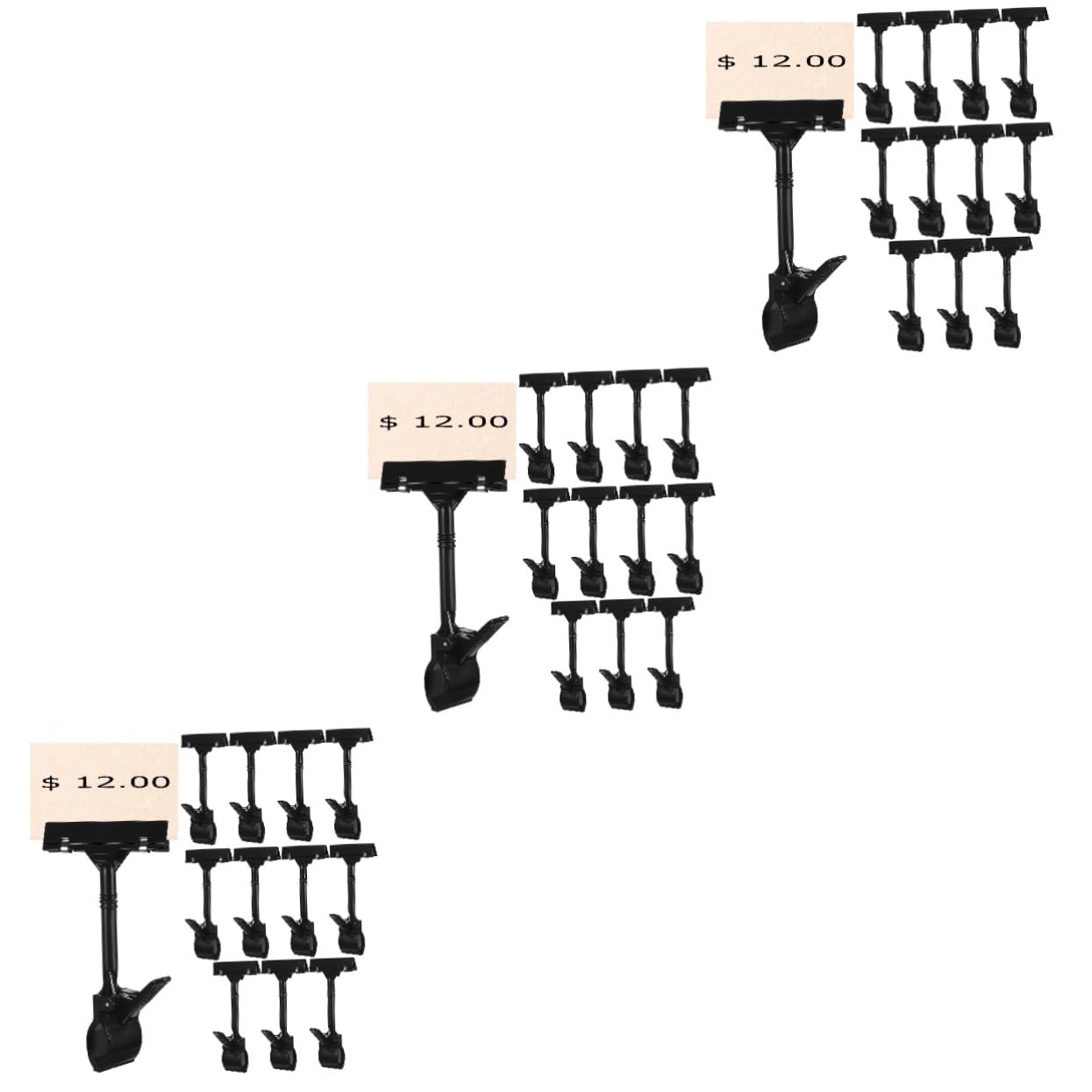 SHINEOFI 3 Set Clip Per Segnaletica Prodotto in Plastica Spillo Portanumero Da Tavolo Porta Cartellini Per Rack Organizzatore In Piedi Etichette Per Contenitori Di Stoccaggio 12 Pezzi * 3