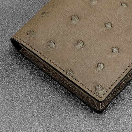 Image of HISCOW Full Grain Leather Business Card Holder Case | Minimalist EDC wallet, gusset holds 25 cards, ID window, fits folded bills, bifold profile, premium gifts for men & women