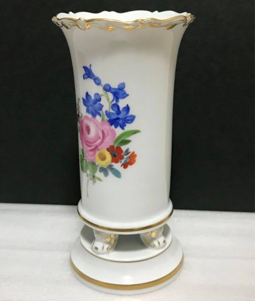 マイセン 金彩 四つ脚 フラワーベース 花瓶 一輪挿し 一級品 Amazon.co.jp: マイセン 金彩 四つ脚 フラワーベース 花瓶
