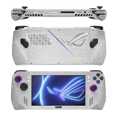 Image of MightySkins Skin Compatible with Asus ROG Ally - Brushed Aluminium | Protective, Durable, and Unique Vinyl Decal wrap Cover | Easy to Apply
