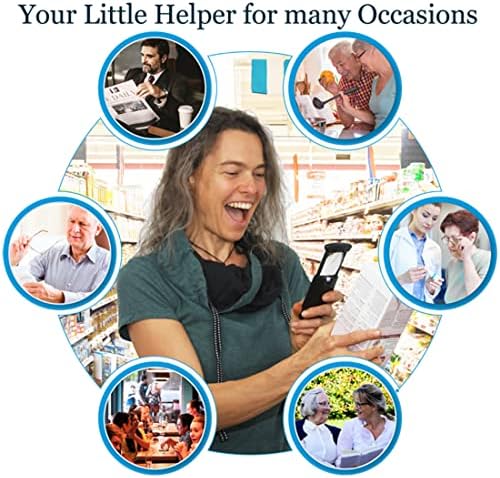 EasY Magnifier Pocket Magnifying Glass with LED Light 3X Small Handheld Lighted Magnify Glasses for Close Work Reading Loupe Hobbies Kids Toy; Mini Lens for Visually Impaired