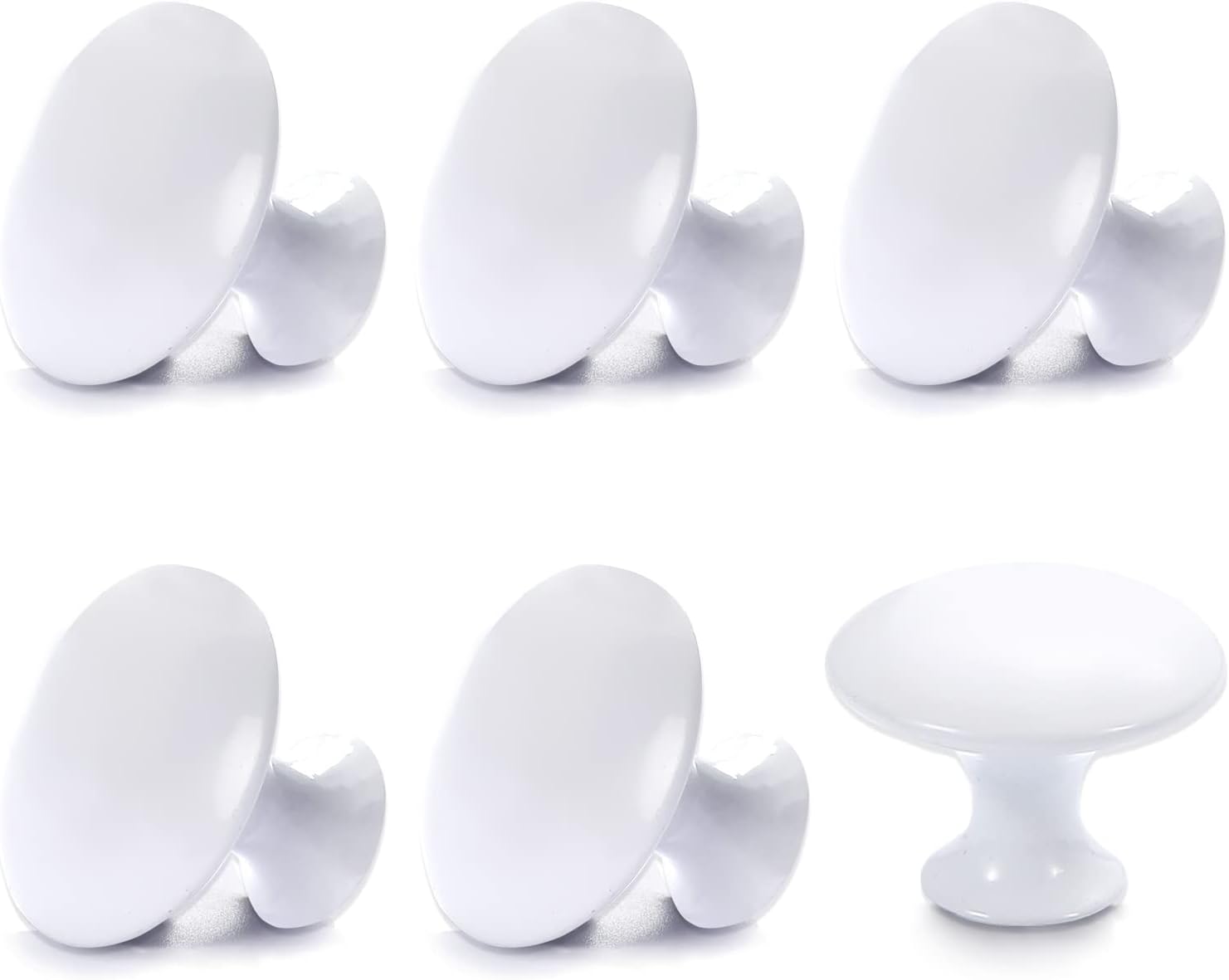 Sliverdew 6PCS White Cabinet Knobs, White Dresser Drawer Knobs Kitchen ...