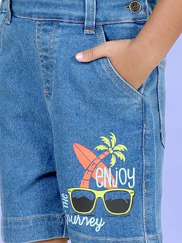 Image of KiddoPanti Boys Denim Dungaree Shorts