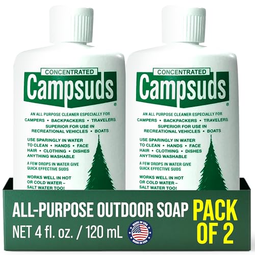 Sierra Dawn Outdoor Soap - Premium Biodegradable Camping & Backpacking Essential - All-Purpose Natural Soap for Dishes, Clothes & Personal Care - Trusted by Outdoor Enthusiasts, 4 Ounce, 2 Bottles