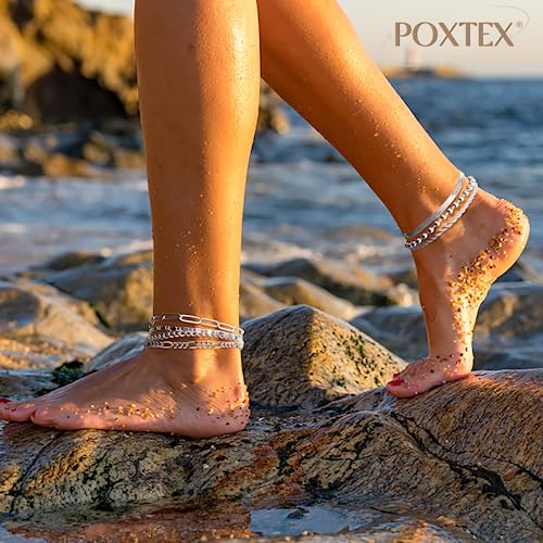 Image of Extra Large Anklets for Women Waterproof, 14K Gold Plated Stack Anklets for Women Plus Size, 10 inch+2 inch Non Tarnish Large Ankle Bracelets for Women, Summer Big Ankles Set, Beach Bikini Vacation Jewelry