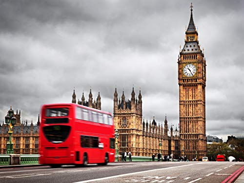 MEETSIOY England London Landmark Backdrop for London Theme Party - 7x5ft Big Ben Famous City Symbol Architecture Banner for Party Decorations