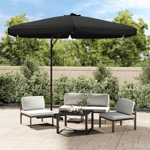 Xichuzi Sombrilla de jardín con Palo de Acero Negro 300 cm, Sombrilla Terraza Exterior, Parasol Terraza, Sombrilla Playa, Parasol Exterior, Sombrilla De Patio - 47318