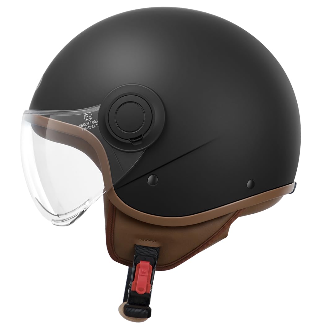 YEMA Open Face Casco YM-631 Moped Scooter ECE 3/4 Half Casco per Uomini Donne
