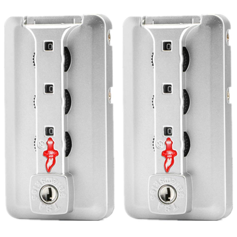 Set di una coppia lucchetti sicurezza argentati tipo K909#