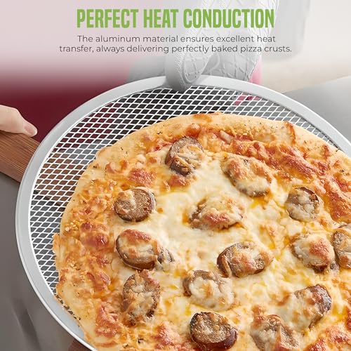OCS Parts 6-Pack 12-Inch Aluminum Pizza Screen | Commercial Grade Pizza Tray Screen for Home Cooking, Pizzerias and Restaurants