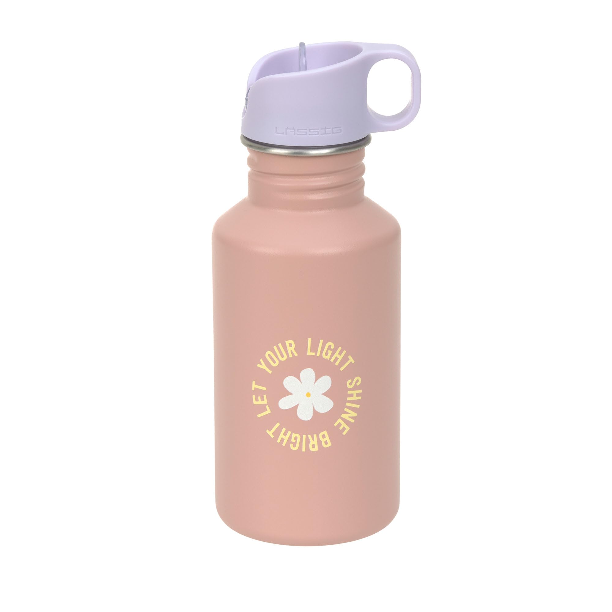 LÄSSIG Trinkflasche Edelstahlflasche BPA-frei 500ml Kinder Kita Kindergarten auslaufsicher mit Sporttrinkverschluss/Bottle Stainless Steel Pattern Party rose/lilac