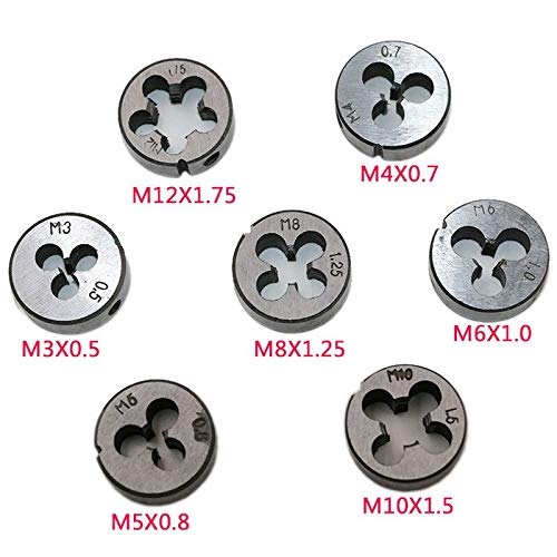 8pcs Hss Metric Circular tap die Wrench Set Bearing Steel Screw M3 M12 Thread Plugs Taps Broaching Hand die Threading Tools Set 1