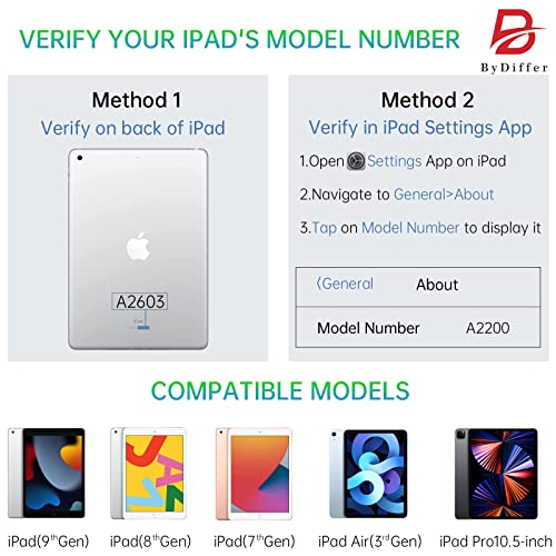 Bydiffer Touch Ipad 9Th Generation 10.2 Case With Keyboard, Ipad 8Th Gen 2020, Ipad 7 2019, Air 3, Pro 10.5 With 7 Color Backlights And Pencil Holder #TOP6