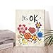 It's Ok Wall Art Canvas,Inspirational Quotes Framed Canvas Wall Art for Kids Girls Room Wall Decor,Encouragement Gifts for Girls Daughter-Flower