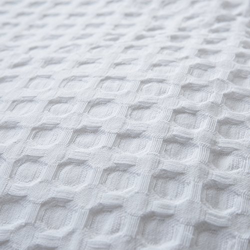 Lausonhouse Waffle Duvet Cover Set Queen Size,100% Cotton Waffle Weave Duvet Cover Set - White #TOP5