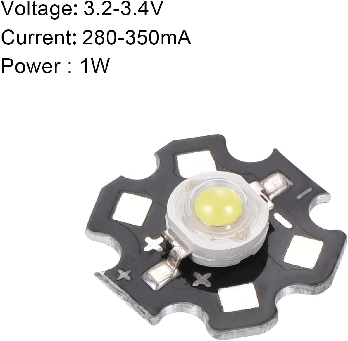 MECCANIXITY 280-350mA 1W LED Chip Bulb COB Light Beads Pure White 10Pcs with 20Pcs 3W LED Chip Beads