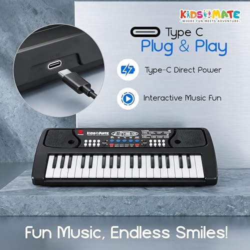 Image of Kidsmate Piano Keyboard for Kids with Mic, 37 Keys Music Toy, Electronic Piano with Recording Feature Builds Creativity & Rhythm Skills, Educational Musical Toy for Kids 3+ Years & Above