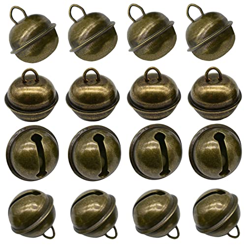 Maydahui 100 PCS Bronze Jingle Bell 1 Inches Vintage Copper Bell Antique Decorative Tone for Christmas Tree Crafts Decoration DIY Bells Pet Dog Cat