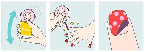 Miniatura 7 de Puttisu Kit de arte de uñas de 3 colores, no tóxico, a base de agua, juego de regalo de esmalte de uñas para niños (Macaron)