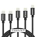 SHARLLEN MFi Certified iPhone Charger Cable, 5 Pack 3FT/6FT/10FT Nylon Braided USB Fast Long Cords Lightning Cable iPhone Chaging Cable Compatible iPhone 11/XS/Max/X/XR/8/7/6s/6/5/iPad/iPod Black