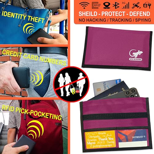 Image of GECKO TRAVEL TECH Pink Nylon Faraday Bag - Signal Blocker for Cell Phone, Car Key FOB, Data Privacy (PINK - NYLON)