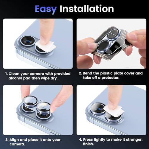 Image of Camera Lens Protector Tempered Glass for iPhone 17 - Alloy Metal Cover with Tempered Glass - Scratch Resistant, Easy Installation