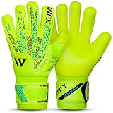 WFX Guanti da portiere professionali per bambini, giovani, adulti, uomini, con protezione per le dita del palmo della mano, guanti da calcio con Dumbo in lattice 4+3 mm di supporto per il polso