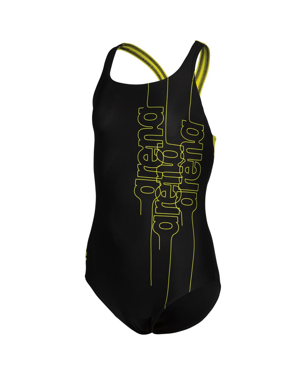 Arena Feel Girls' Front-Lined Graphic Swim Pro Back Swimsuit