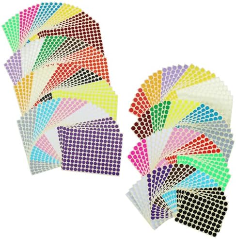 Small Stickers 16500 Pcs 1/4 Inch Round Color Coding Label Sticker 10 ...