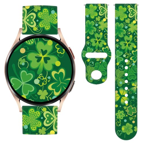 Irish St. Patrick's Day Watch Band compatible with Samsung Galaxy Watch 40mm 41mm 42mm 44mm 45mm, 20mm Pattern Replacement Smartwatch Wristband for Galaxy Wacth 5,Wacth Active 2 (Size: M,L)