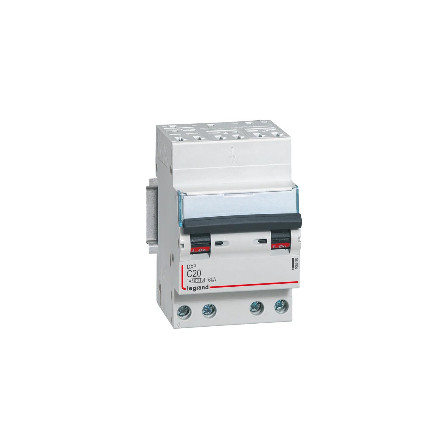 406920 Disjoncteur tétrapolaire 20A - 4P Courbe C - 4,5/6kA - Automatique et vis - Legrand DX3