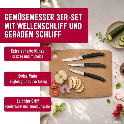Victorinox Swiss Classic Küchenmesser Set, 3-tlg., Tomaten- & Gemüsemesser – Ansicht 5