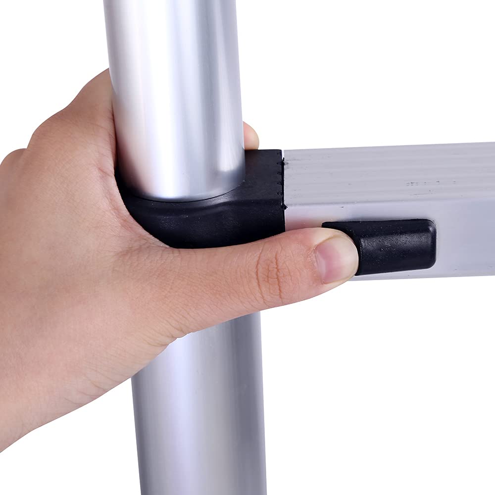 Teleskopleiter aus Aluminium, ausziehbar und zusammenklappbar, kompakt, leicht, tragbar und rutschfest, ideal für Zuhause, Profi, Renovierung, Garten, Werkstatt, Höhen und Lagerung