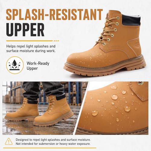 Image of Steel Toe Boots for Men Puncture Resistant Work Utility Safety Shoes