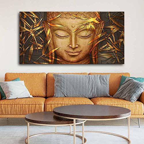 Image of VIBECRAFTS Canvas Paintings for Living Room Drawing Room Gautam Buddha With Serene Smile Canvas Wall Painting Fitted With Wooden Frame For Home | Office | Living Room | Gift (PTVCH 2491)