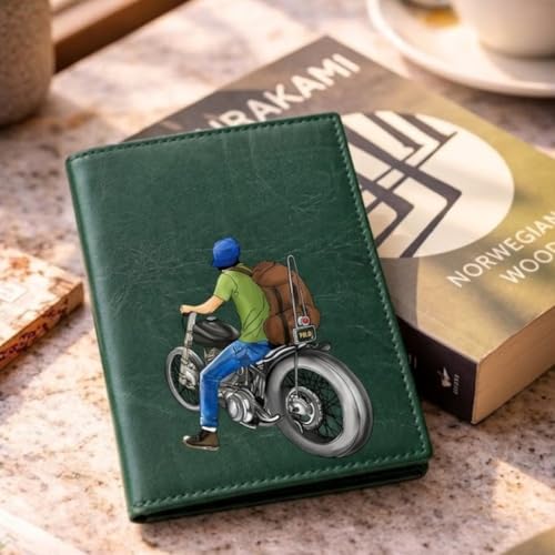 Image of The Messy Corner Unisex Vegan Leather Passport Cover | Classy & Stylish Printed Travel Case | (Forest Green, Roadrush)