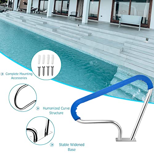 Baranda para piscina de acero inoxidable 39x32 pulg miniatura 4