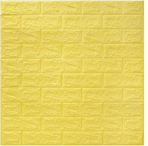 QIGALI 3D Brick Peel and Stick Wallpaper, Self Adhesive Brick Wall Panels,Waterproof PE Foam Wallpaper for Bedroom/Living Room/Kitchen/TV Wall and Home Decoration(70X70 CM) (Yellow, 1) (B0D5B5QVBS) Amazon Price History, Amazon Price Tracker