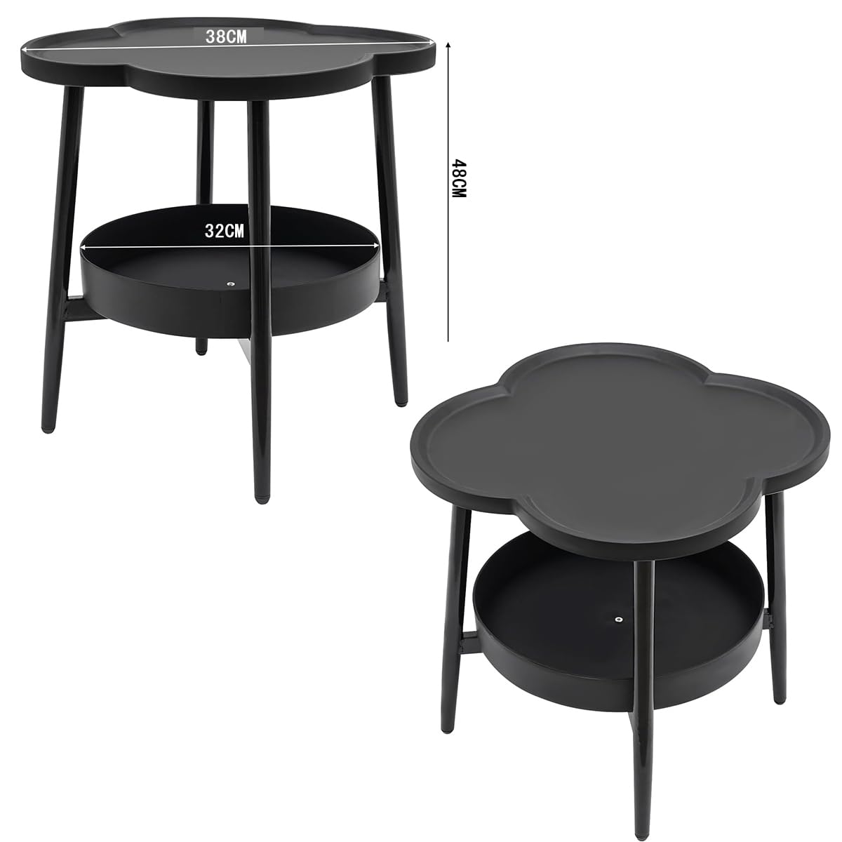 Amazon｜Vtesey サイトテーブル ナイトテーブル トレイテーブル