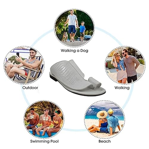 Stylish Foot Beach Flip Flops, Summer Comfy Outdoor Beach Holiday Leather Slip on Corrector Sandals, Big Square Head Casual Breathable Orthopedic Non-slip Flip Flops, for Toe Corrector4