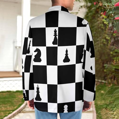 Men Blazer Jacket Au-Tumn Plaid Textiles Men's Casual Blazer Slim Fit Suit Jackets One Button Light Sport Coat3