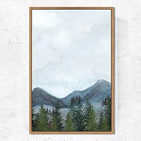 SIGNWIN Framed Canvas Wall Art Pine Tree Canvas...