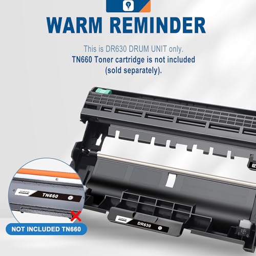 Ankink DR630 Compatible Drum Unit (Not Toner) Replacement for Brother DR-630 DR660 660 for MFC-L2700DW L2720DW L2740DW HL-L2300D L2320D L2340DW L2360DW L2380DW DCP-L2540DW Laser Printer,1 Pack - Thumbnail 3