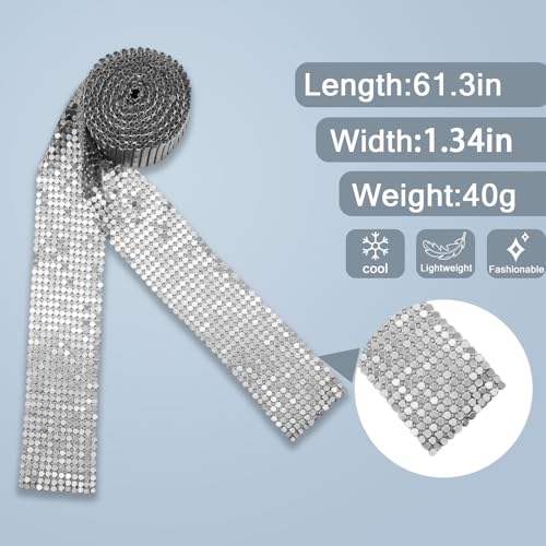 Sequin Scarf for Women Long Skinny Scarves, Sparkly Sequins Neck Tie for Women Accessories Party Banquet Daily Dress3