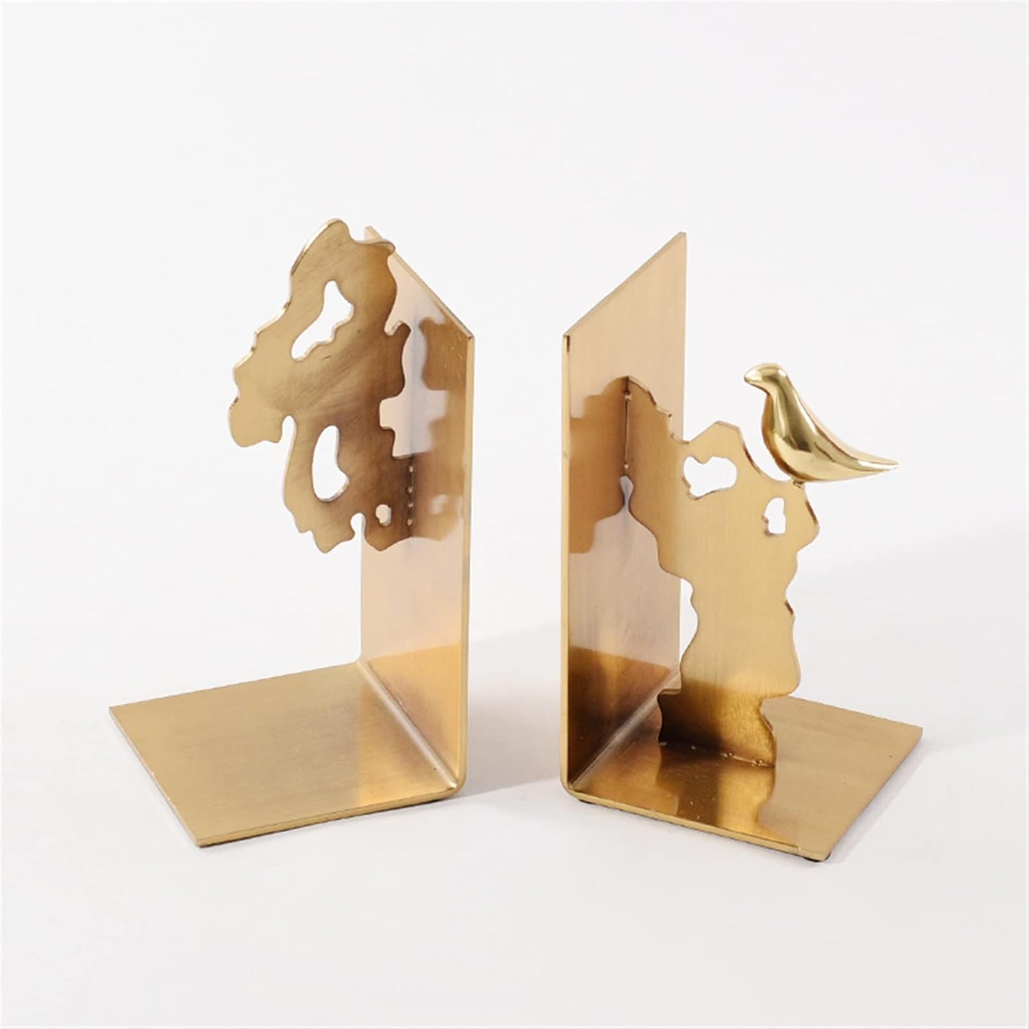 GUIPAIHAI 1 Pair Brass Bookends for Bookcase Creative Decoration Books Support Holder Home Desktop Ornaments Office Decor