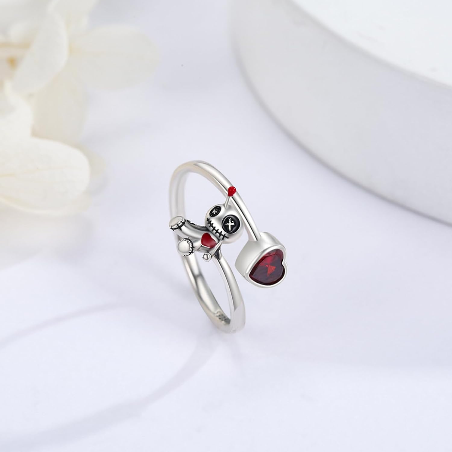Voodoo Doll Ring for Women,Horror Doll Ring Skull Jewelry Gift Gothic lovers